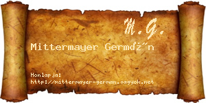 Mittermayer Germán névjegykártya
